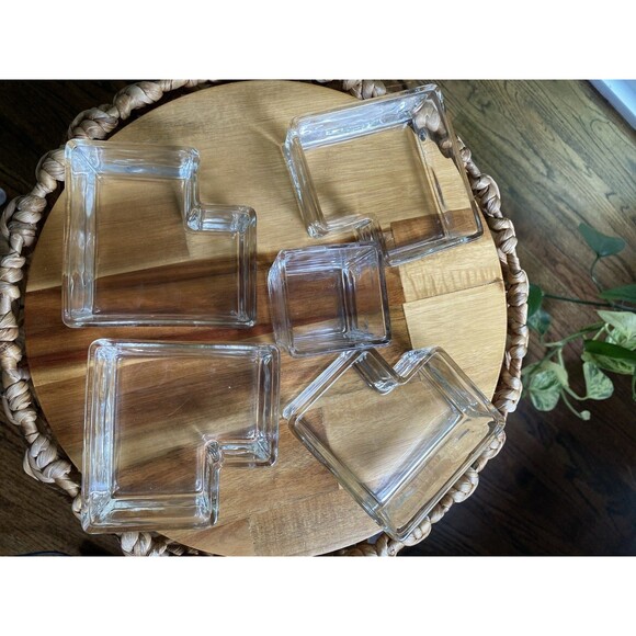 Red Envelope Square Cubist Appetizer & Hors d'Oeuvres Serving Tray 9 1/2” - Picture 10 of 10